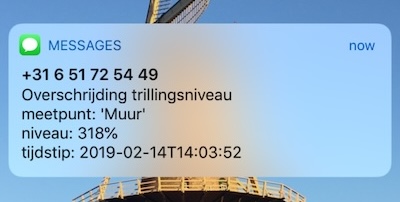 Screenshot of an SMS notification on a phone.