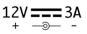 12VDC connector label
