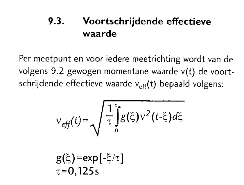 Moving effective value filter